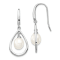 Rhodium Over Sterling Silver 6-7mm White Freshwater Cultured Pearl
Dangle Earrings