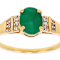 Emerald And White Zircon Ring In 18K Gold Over Sterling Silver 1.02ctw