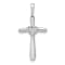 Rhodium Over 14K White Gold 1/10ct. Diamond Cross with Heart Pendant 0.009ctw
