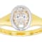 Two-Tone Bezel Set Oval Moissanite Solitaire Ring In 14k Gold Over Silver