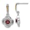 Sterling Silver Rhodium-plated with 14K Accent Garnet Dangle Post Earrings