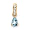 10k Yellow Gold 0.5 cttw Pear Aquamarine and Accent Diamond Pendant