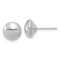 Rhodium Over 14k White Gold 8mm Polished Button Stud Earrings