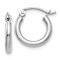 Rhodium Over 14k White Gold Polished 1/2" Tube Hoop Earrings