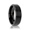 ORION Flat Black Tungsten Ring with Brushed Raised Center and Polished
Step Edges 6mm