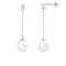 7-7.5mm White Cultured Freshwater Pearl and Cubic Zirconia Rhodium Over
Sterling Silver Earrings