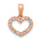 10k Rose Gold Diamond Heart Pendant