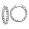 Rhodium Over 14K White Gold Oro Spotlight Lab Grown Diamond SI+, H+,
Hoop with Safety Clasp Earrings