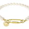 Cultured Freshwater Pearl Bracelet With Carabiner In 18K Gold Over
Bronze 6mm