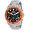 Seapro Men's Scuba 200 Black Dial, Orange Bezel, Stainless Steel Watch