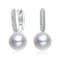 Pear Shape CZ And Pearl Simulant Drop Earrings In Sterling Silver
