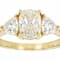 Diamond Simulant Elongated Band Ring In 18K Gold Over Sterling Silver 3.26ctw