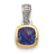 Rhodium Over Sterling Silver with 14k Accent Lab Created Sapphire Pendant