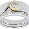 Moissanite Two-Tone Ring In Gold And Platinum-Enhanced Sterling Silver