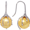 Large Golden South Sea Simulant Pearl Drop Earrings In Sterling Silver