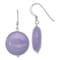 Sterling Silver Polished Lavender Jadeite Circle Dangle Earrings