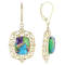 Multi-Color Blended Turquoise and Filigree Earrings In 18K Gold Over
Sterling Silver 12x10mm