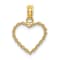 10K Yellow Gold 3D Textured Rope Heart Charm
