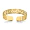 14K Yellow Gold Heart Design Adjustable Toe Ring