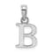 Rhodium Over 14k White Gold Polished Block Letter B Initial Pendant