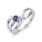 Lab Created Purple Sapphire Sterling Silver Open Design Solitaire Ring, 0.35ct