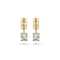 14K Yellow Gold Over Sterling Silver Prasiolite Octagon Drop Earrings
