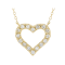White Lab-Grown Diamond 14kt Yellow Gold Heart Necklace 0.50ctw