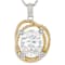 Two-tone Oval CZ Pendant With Chain In Platinum-Enhanced Sterling Silver
And 18K Gold Over Sterling Silver 8.45ctw