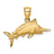 14k Yellow Gold Diamond-Cut and Brushed Marlin Fish Pendant