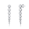 Linear Fringe CZ Drop Earrings In Sterling Silver