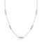 Rachel Zoe CZ Trio Station Necklace in Rhodium Over Sterling Silver