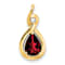 10k Yellow Gold 1.40 ctw Pear Garnet and Accent Diamond Pendant