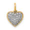 14k Yellow Gold and Rhodium Over 14k Yellow Gold Diamond Heart Pendant