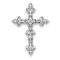 Rhodium Over 14k White Gold Diamond Filigree Cross Chain Slide Pendant