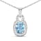 1.65ctw 14K White Gold Aquamarine and White Diamond Pendant with 18 inch
Cable Chain