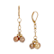 Gold Tone Multi Color Round Bead Drop Leverback Earrings