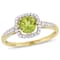 Peridot and Diamond 10K Yellow Gold Ring 1.06ctw