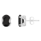8x6mm Oval Black Onyx Rhodium Over Sterling Silver Stud Earrings