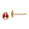 14k Yellow Gold Children's Red and Black Enamel Ladybug Stud Earrings