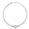 Sterling Statements Rhodium Over Sterling Silver White CZ Curb Chain Bracelet