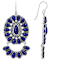 Lapis Lazuli Sterling Silver Statement Dangle Earrings 9x4mm 6x3mm 5x3mm