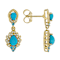 Turquoise Pear, Neon Apatite And White Zircon Earrings In 18K Gold Over
Sterling Silver 0.64ctw