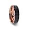 STEPHEN Rose Gold Plated Black Titanium Flat Brushed Wedding Ring With
Beveled Polished Edges 6mm