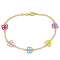 Children's Multi-Color Enamel Butterfly Charm Bracelet in 18K Yellow
Gold Over Sterling Silver