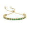 Round Emerald Simulant 14K Yellow Gold Over Sterling Silver Bolo
Bracelet 1.08ctw