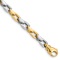 14k Two-tone Gold 4.5mm Hand-polished Fancy Link Bracelet