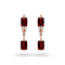 Garnet Octagon 14K Rose Gold Over Sterling Silver Drop Earrings