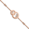 14k Rose Gold Diamond Double Circle with Star Dangle Bracelet