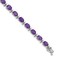 Rhodium Over 14k White Gold Amethyst Bracelet