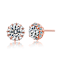 CZ Halo Stud Earrings In 18K Rose Gold Over Brass